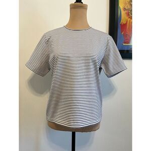 Kasper Short sleeve Large Striped blouse